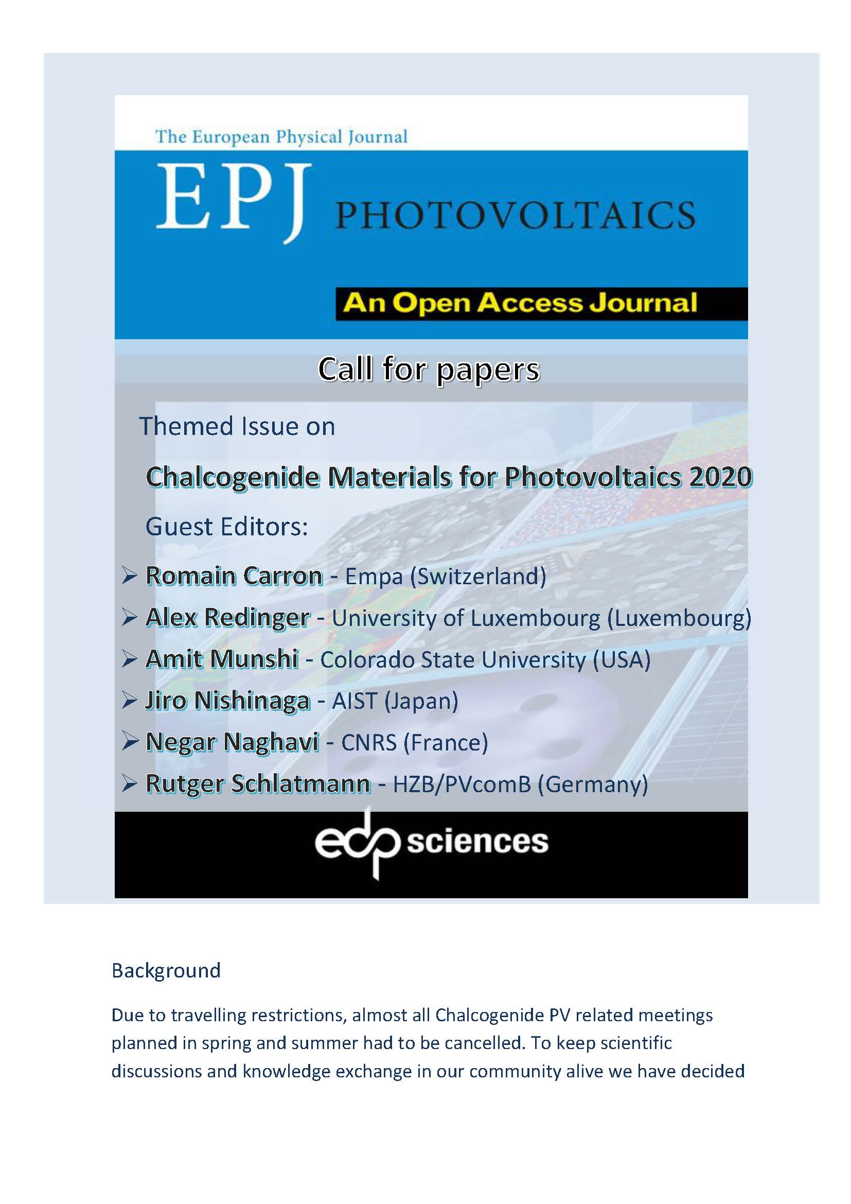 EPJ Photovoltaics - enlarged view