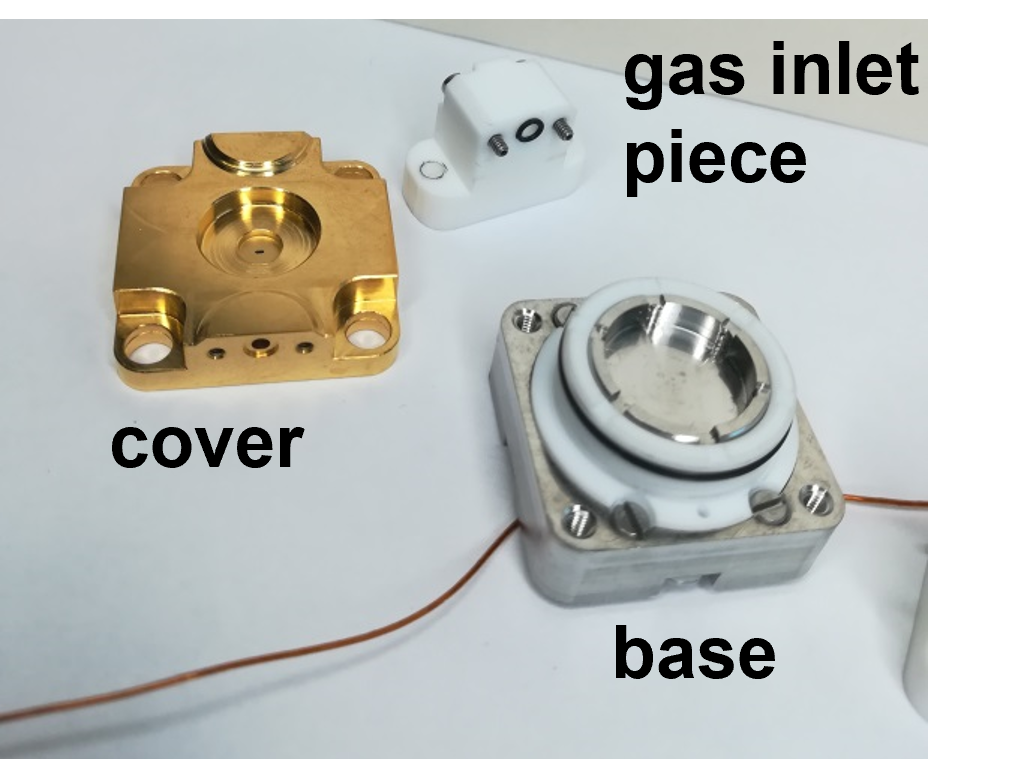 Fig. 2: Photo of the main components of the reaction cell