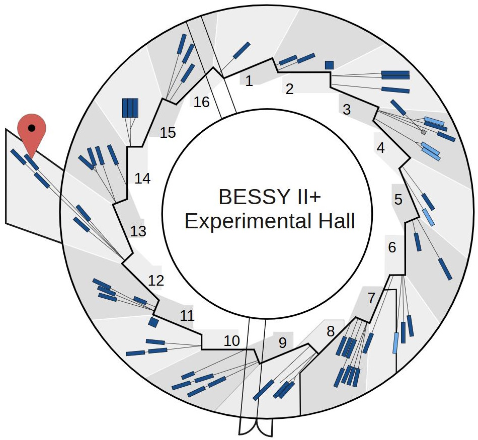 Experimental hall showing location of instrument