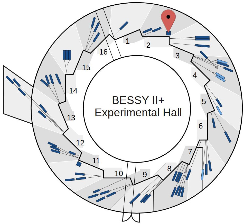 Experimental hall showing location of instrument