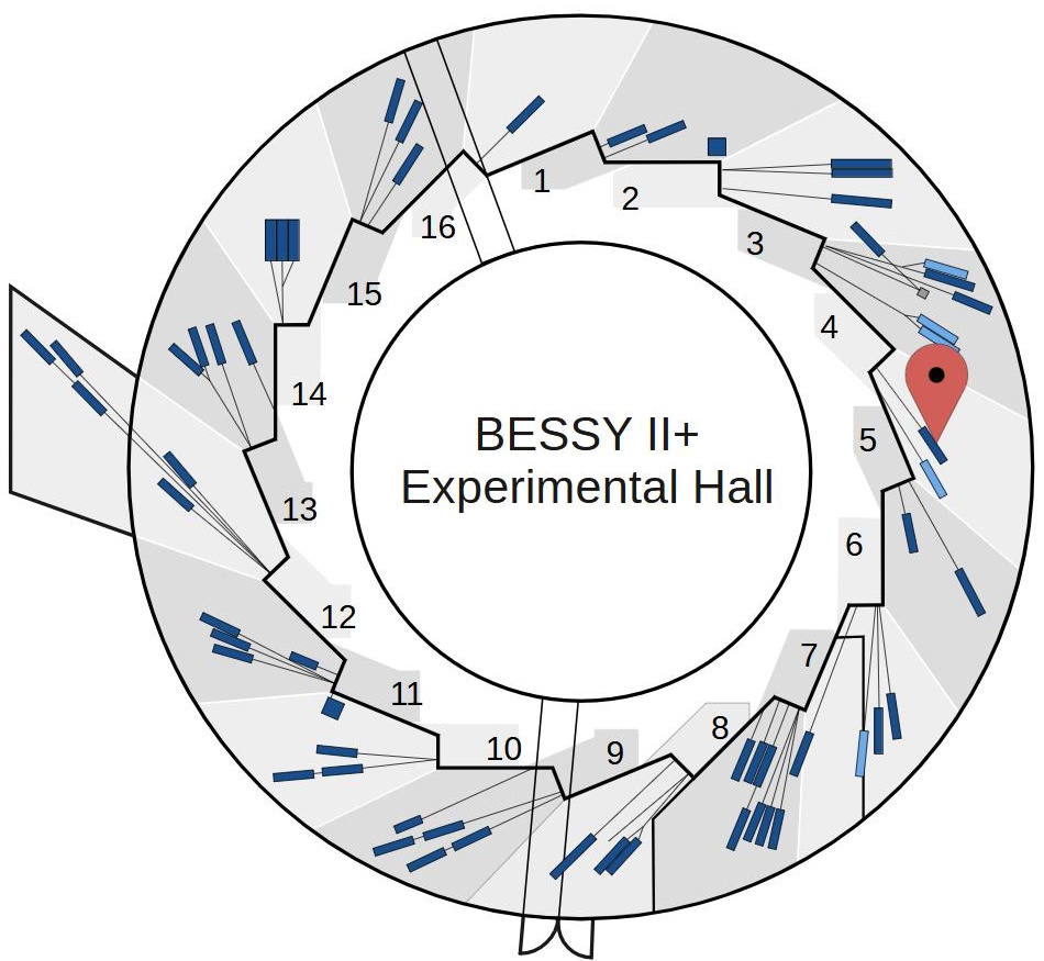 Experimental hall showing location of instrument