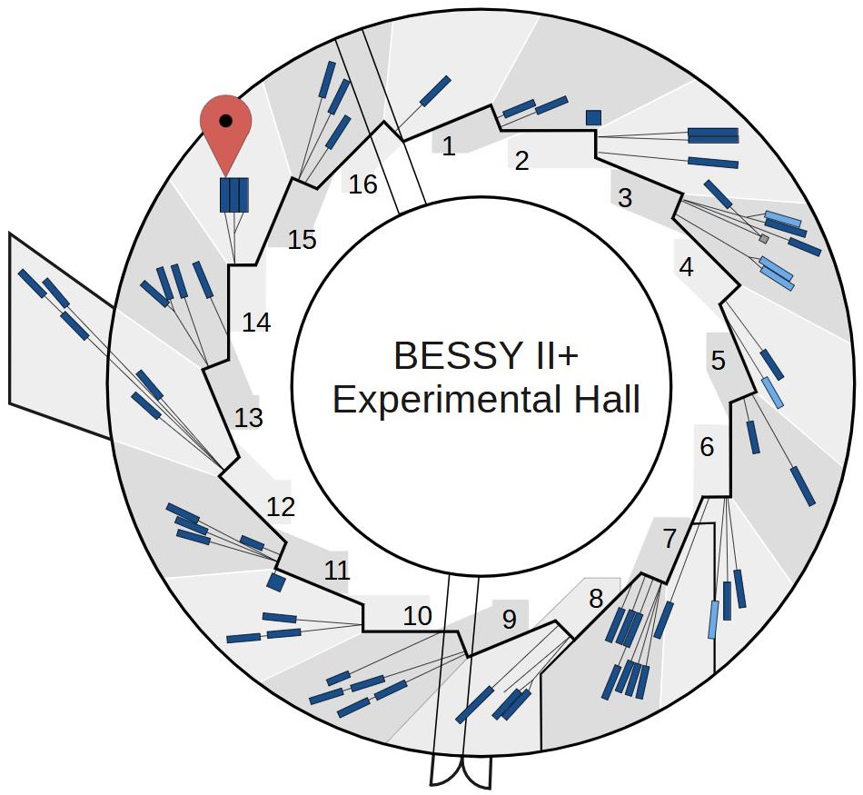 Experimental hall showing location of instrument