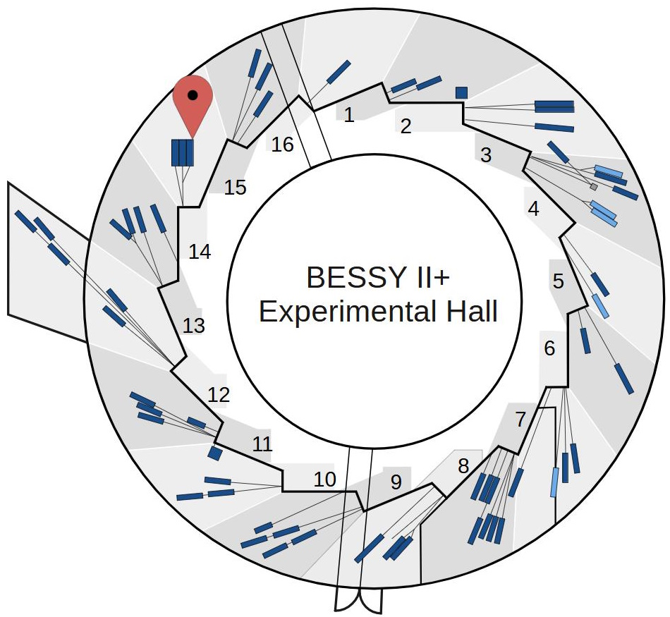 Experimental hall showing location of instrument